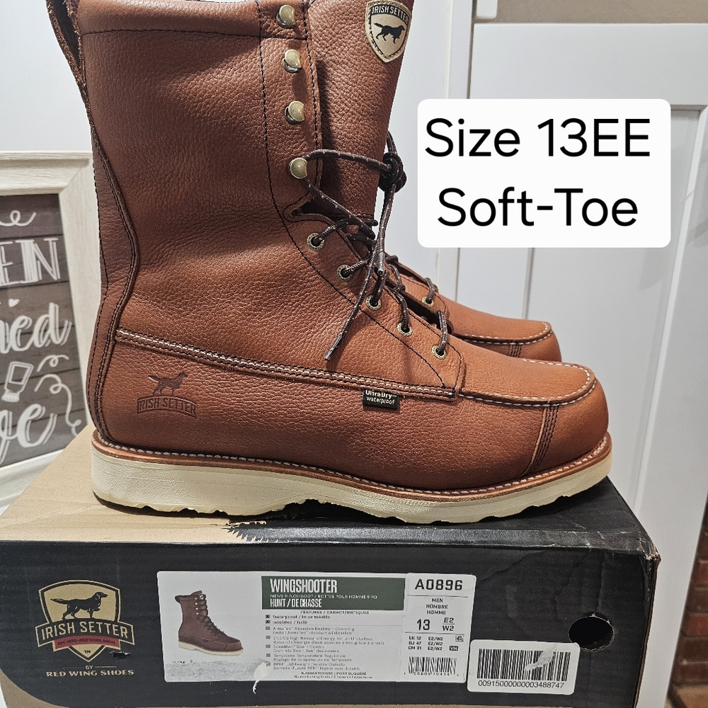 Irish Setter Men's Tan Soft-Toe Boots Size 13EE